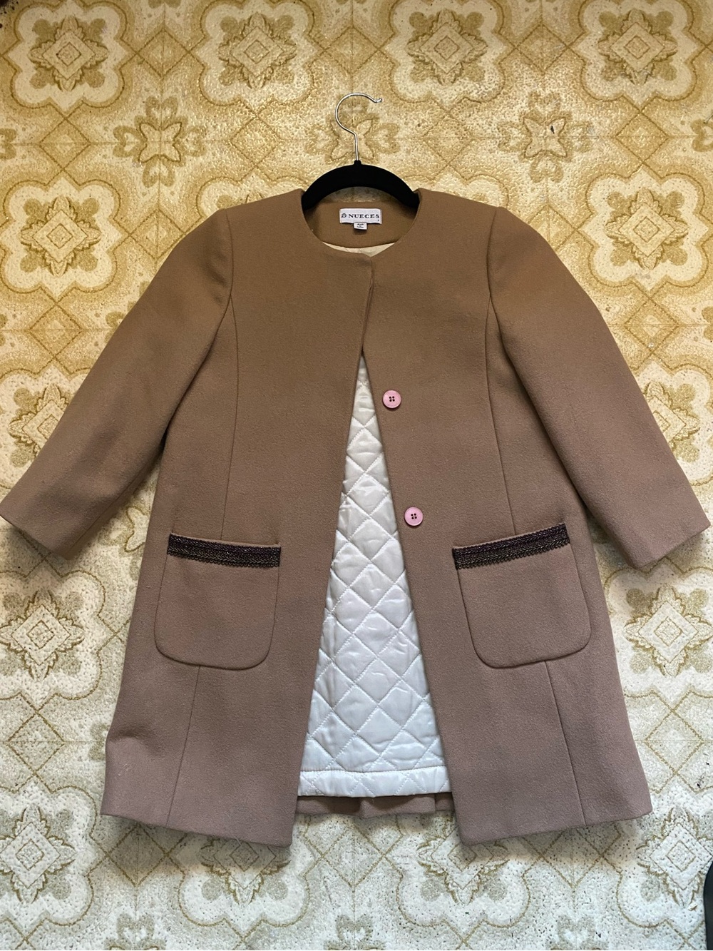 Nueces Camel Wool Coat Girls Size 7 Made in Spain